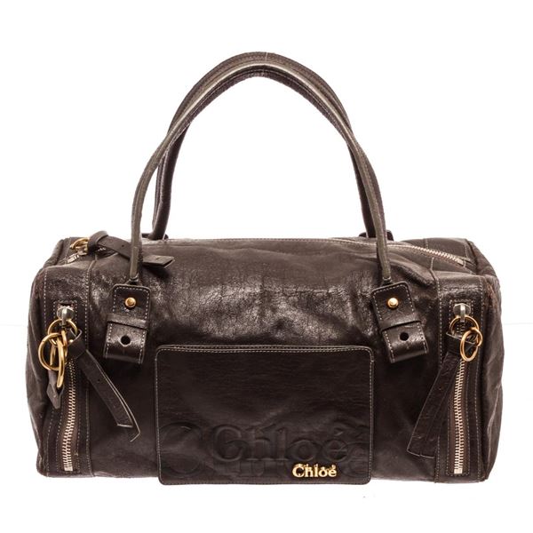 Chloe Brown Leather Eclipse Duffle Bag