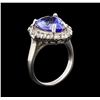 Image 4 : 5.00 ctw Tanzanite and Diamond Ring - 14KT White Gold