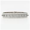 Image 2 : Vintage 18k White Gold 2.40 ctw Round Diamond 15mm Wide Brick Mesh Link Bracelet