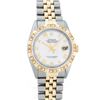 Image 2 : Rolex Mens 2 Tone MOP Roman Pyramid Diamond Bezel Datejust Wristwatch