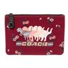 Image 1 : Coach Burgundy Canvas Printed Dinosaur Clutch