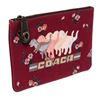 Image 2 : Coach Burgundy Canvas Printed Dinosaur Clutch