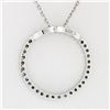 Image 4 : 14k White Gold .20 ctw Single Cut Diamond 16.15mm Circle of Life Pendant Necklac