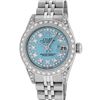 Image 1 : Rolex Ladies Stainless Steel 26MM Blue String Diamond Lugs Datejust Wristwatch