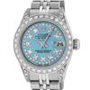 Image 2 : Rolex Ladies Stainless Steel 26MM Blue String Diamond Lugs Datejust Wristwatch