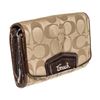 Image 2 : Coach Beige Monogram Canvas Leather Flap Wallet