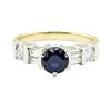 Image 2 : 1.53 ctw Oval Brilliant Blue Sapphire And Diamond Ring - 18KT Yellow And White G