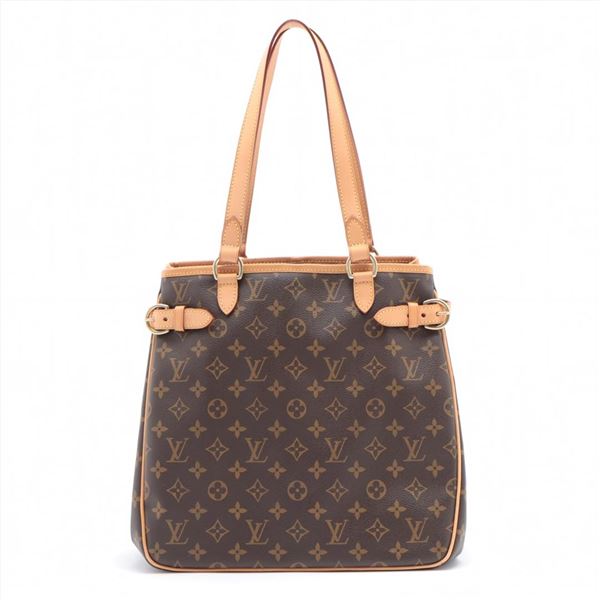 Louis Vuitton Brown Monogram Canvas Leather Batignolles Vertical GM Bag