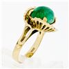 Image 8 : Vintage Handmade 18k Yellow Gold Oval Jade Solitaire Ring