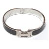 Image 1 : Hermes Black Metal Clic Clac Bangle Bracelet PHW
