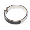 Image 3 : Hermes Black Metal Clic Clac Bangle Bracelet PHW