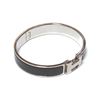 Image 8 : Hermes Black Metal Clic Clac Bangle Bracelet PHW