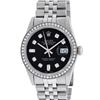 Image 1 : Rolex Mens Stainless Steel Black Diamond 36MM Datejust Wristwatch