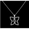 Image 2 : 0.60 ctw Diamond Pendant With Chain - 14KT White Gold