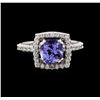 Image 2 : 14KT White Gold 2.43 ctw Tanzanite and Diamond Ring