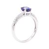Image 4 : 1.14 ctw Sapphire and Diamond Ring - 18KT White Gold