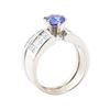 Image 4 : 2.64 ctw Sapphire And Diamond Ring And Attached Band - 18KT White Gold