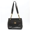 Image 1 : Chanel Vintage Black Lambskin Leather CC Turn-lock Front Pocket Tote Bag