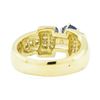 Image 3 : 1.40 ctw Round Brilliant Blue Sapphire And Diamond Ring - 14KT Yellow Gold