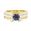 Image 2 : 2.05 ctw Blue Sapphire And Diamond Ring - 14KT Yellow Gold