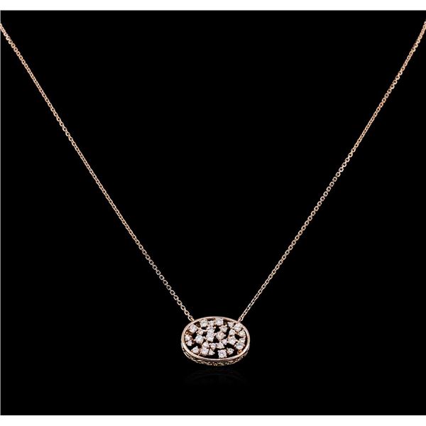 0.61 ctw Diamond Necklace - 14KT Rose Gold