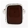 Image 4 : Vintage Sterling Silver Cushion Cabochon Carnelian Solitaire Ring