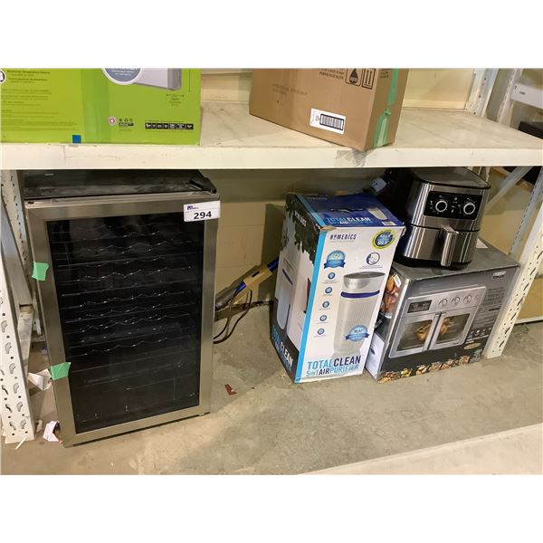 ASSORTED ITEMS FOR PARTS & REPAIRS : WINE COOLER, AIR PURIFIER, AIR FRYER, & MORE