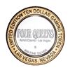 Image 2 : .999 Silver Four Queens Casino Hotel Las Vegas $10 Limited Edition Gaming Token