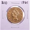 Image 1 : 1861 $10 Liberty Head Eagle Gold Coin