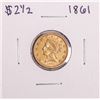 Image 1 : 1861 New Reverse $2 1/2 Liberty Head Quarter Eagle Gold Coin