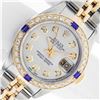 Image 1 : Rolex Ladies Two Tone Silver Diamond and Sapphire Datejust Wristwatch with Rolex Box