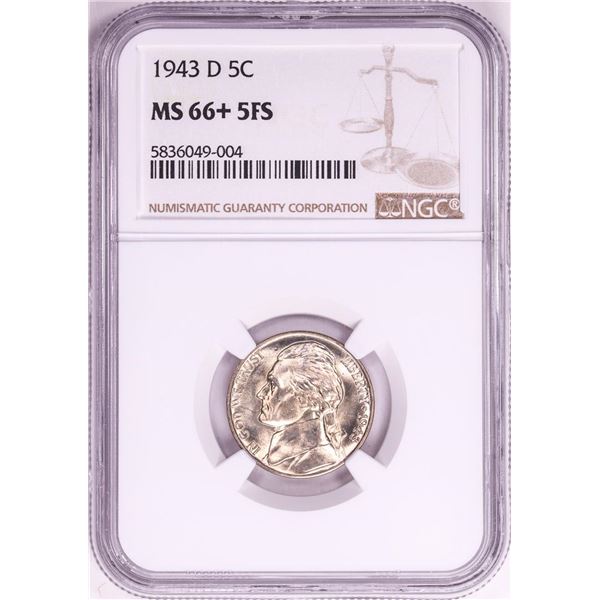 1943-D Jefferson Nickel Coin NGC MS66+ 5FS