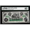 Image 1 : 1872 $20 State of South Carolina Obsolete Note PMG Gem Uncirculated 65EPQ