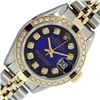 Image 1 : Rolex Ladies Two Tone Blue Vignette Diamond & Sapphire Datejust Wristwatch