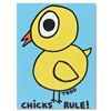 Image 1 : Todd Goldman "Chicks Rule" Original Acrylic On Canvas