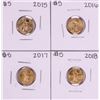 Image 1 : Lot of 2015-2018 $5 American Gold Eagle Coins
