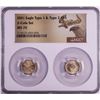 Image 1 : Set of 2021 Type 1 & Type 2 $5 American Gold Eagle Coins NGC MS70