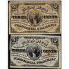 Image 1 : lot of (2) March 3, 1863 3 Cent 3rd Issue Fractional Note