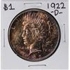 Image 1 : 1922-D $1 Peace Silver Dollar Coin Nice Toning
