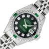 Image 1 : Rolex Ladies Stainless Steel Green Vignette Diamond Datejust Wristwatch