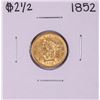 Image 1 : 1852 $2 1/2 Liberty Head Quarter Eagle Gold Coin