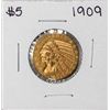 Image 1 : 1909 $5 Indian Head Half Eagle Gold Coin