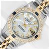 Image 1 : Rolex Ladies Two Tone MOP Diamond & Sapphire Datejust Watch With Rolex Box