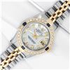 Image 2 : Rolex Ladies Two Tone MOP Diamond & Sapphire Datejust Watch With Rolex Box