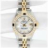 Image 3 : Rolex Ladies Two Tone MOP Diamond & Sapphire Datejust Watch With Rolex Box