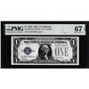 Image 1 : 1928 $1 Funnyback Silver Certificate Note Fr.1600 PMG Superb Gem Uncirculated 67EPQ