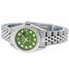 Image 7 : Rolex Ladies Stainless Steel Green Diamond Quickset Datejust Wristwatch