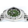 Image 8 : Rolex Ladies Stainless Steel Green Diamond Quickset Datejust Wristwatch