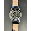 Image 2 : NEW MEN'S TALIS CO  9185 AUTOMATIC SKELETON WATCH, BLACK DIAL, STAINLESS STEEL COLOURED CASE, GLASS
