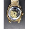 Image 2 : NEW MEN'S EDISON AUTOMATIC MOONPHASE WATCH WITH STAINLESS STEEL YELLOW GOLD COLOURED STRAP, AND